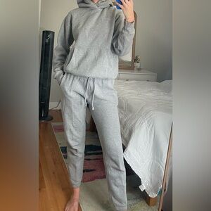 Gray TNA Cozy AF fleece sweatpants